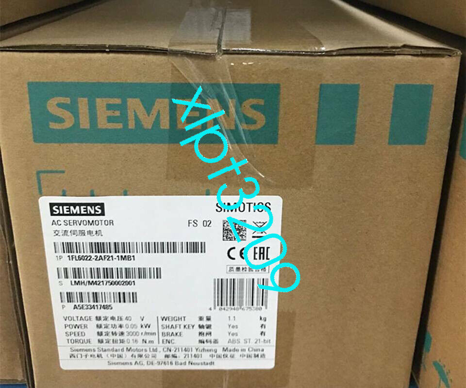 1FL6022-2AF21-1MB1 NEW SIEMENS Servo Motor FedEx or DHL