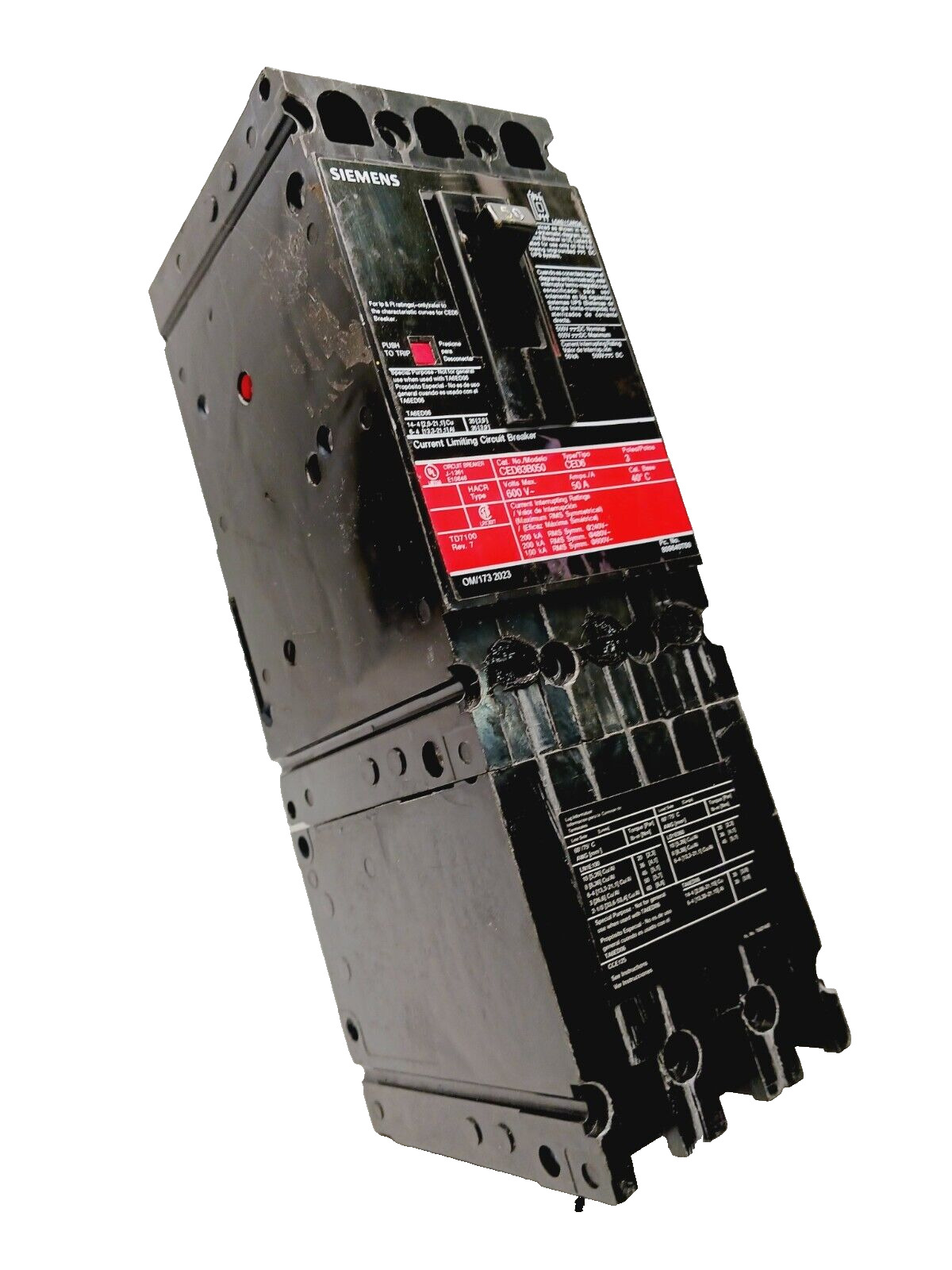 SIEMENS 60 AMP CIRCUIT BREAKER 3 POLE 600 VAC  CED63B060