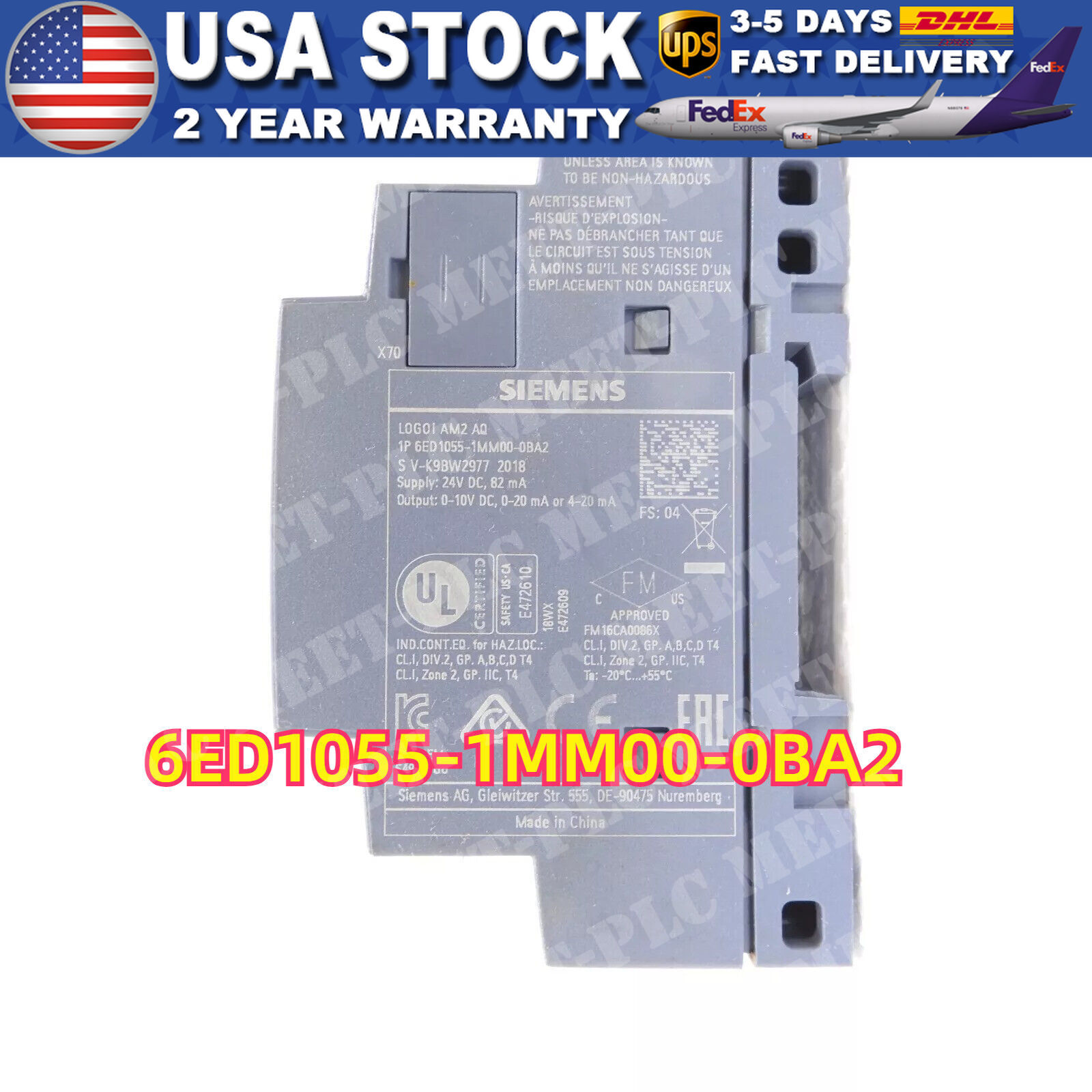 6ED1055-1MM00-0BA2 New Siemens 6ED1 055-1MM00-0BA2 LOGO! AM2 AQ expansion