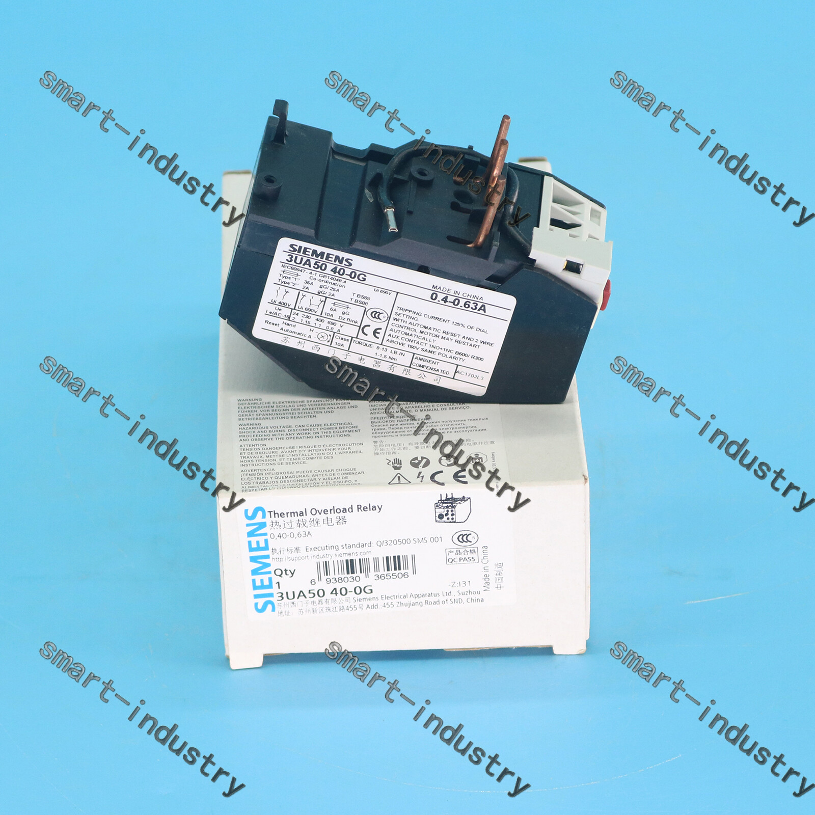 NEW FOR SIEMENS Thermal overload relay 3UA5040-0G 0.4-0.63A Fast Delivery
