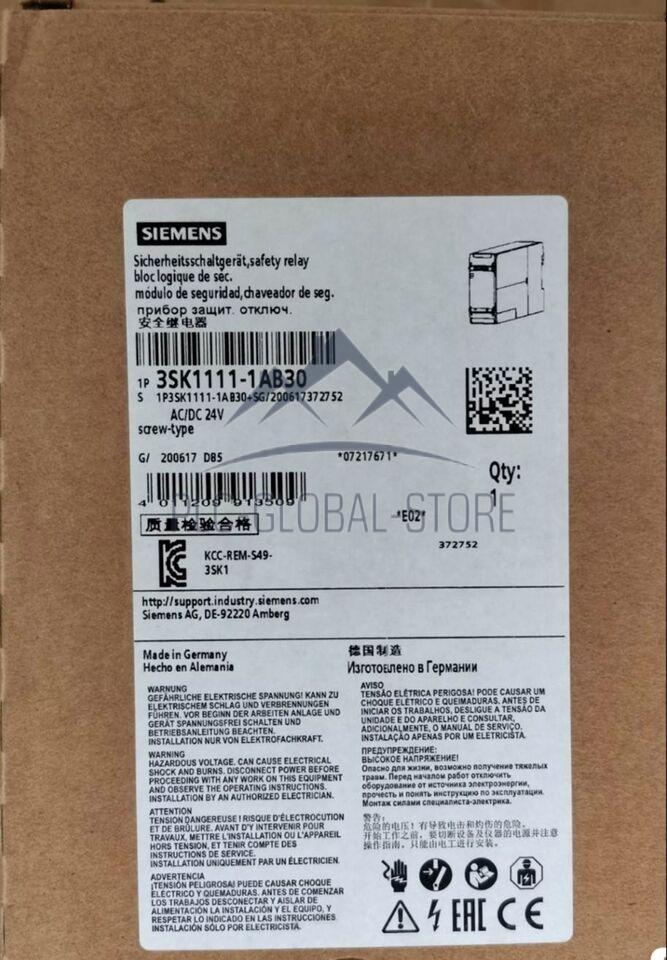Siemens New 3SK1 111-1AB30 3SK1111-1AB30 Safety Relay ONE   .