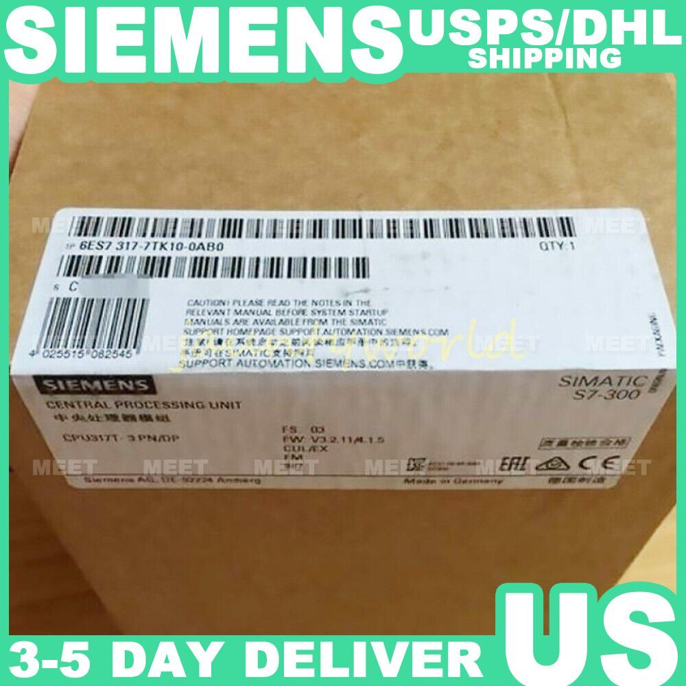 New Siemens 6ES7 317-7TK10-0AB0 6ES7317-7TK10-0AB0 S7-300 CPU 317T-3 PN/DP