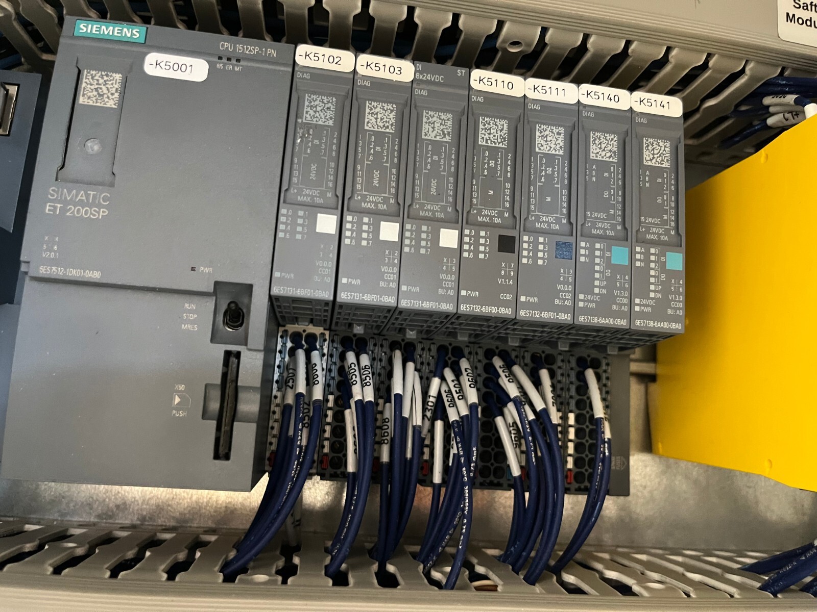 Siemens PLC CPU 1512SP-1 PN and 7 moduls
