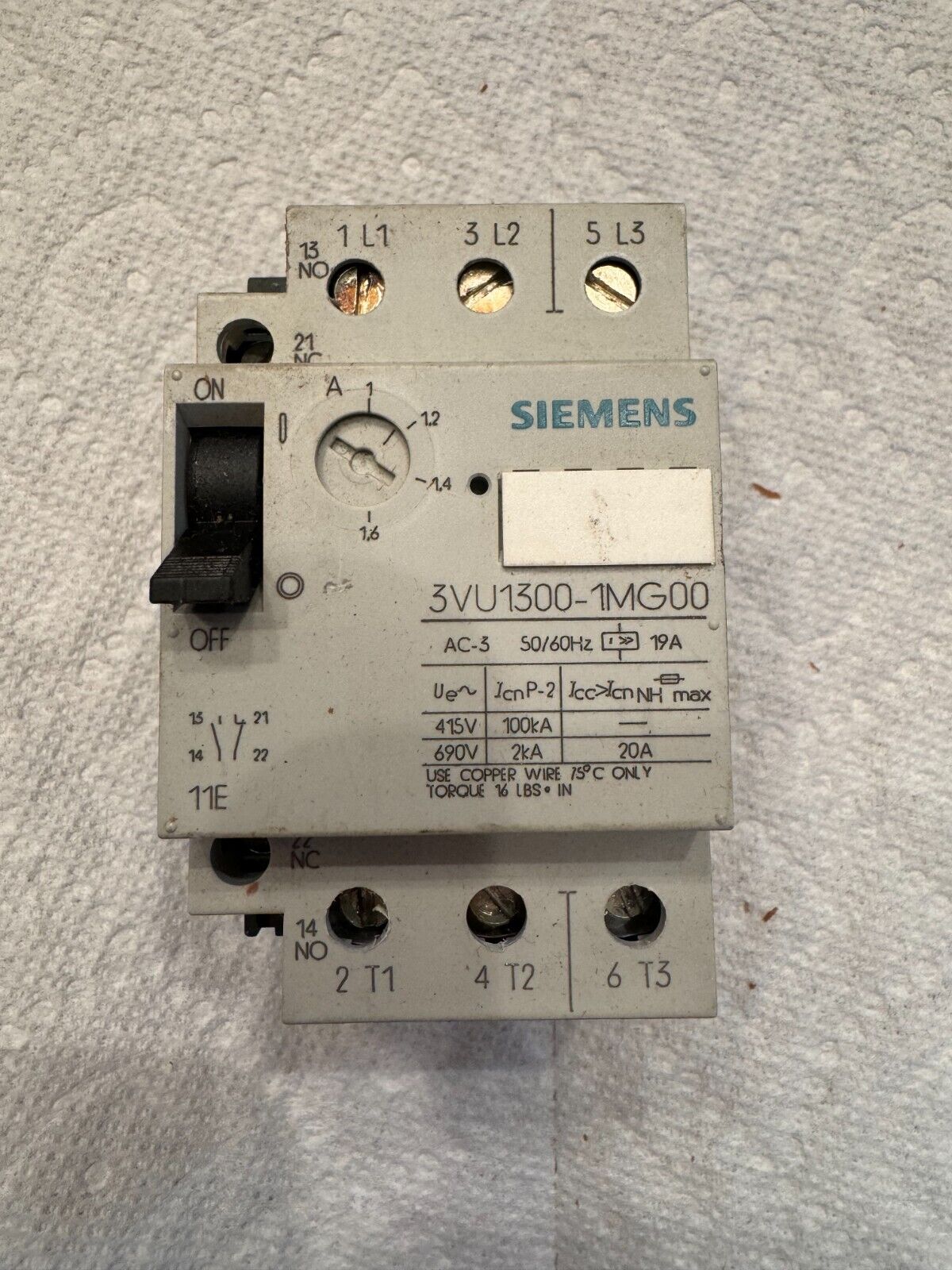 SIEMENS 3VU1300-1MG00 1-1.6A UNMP