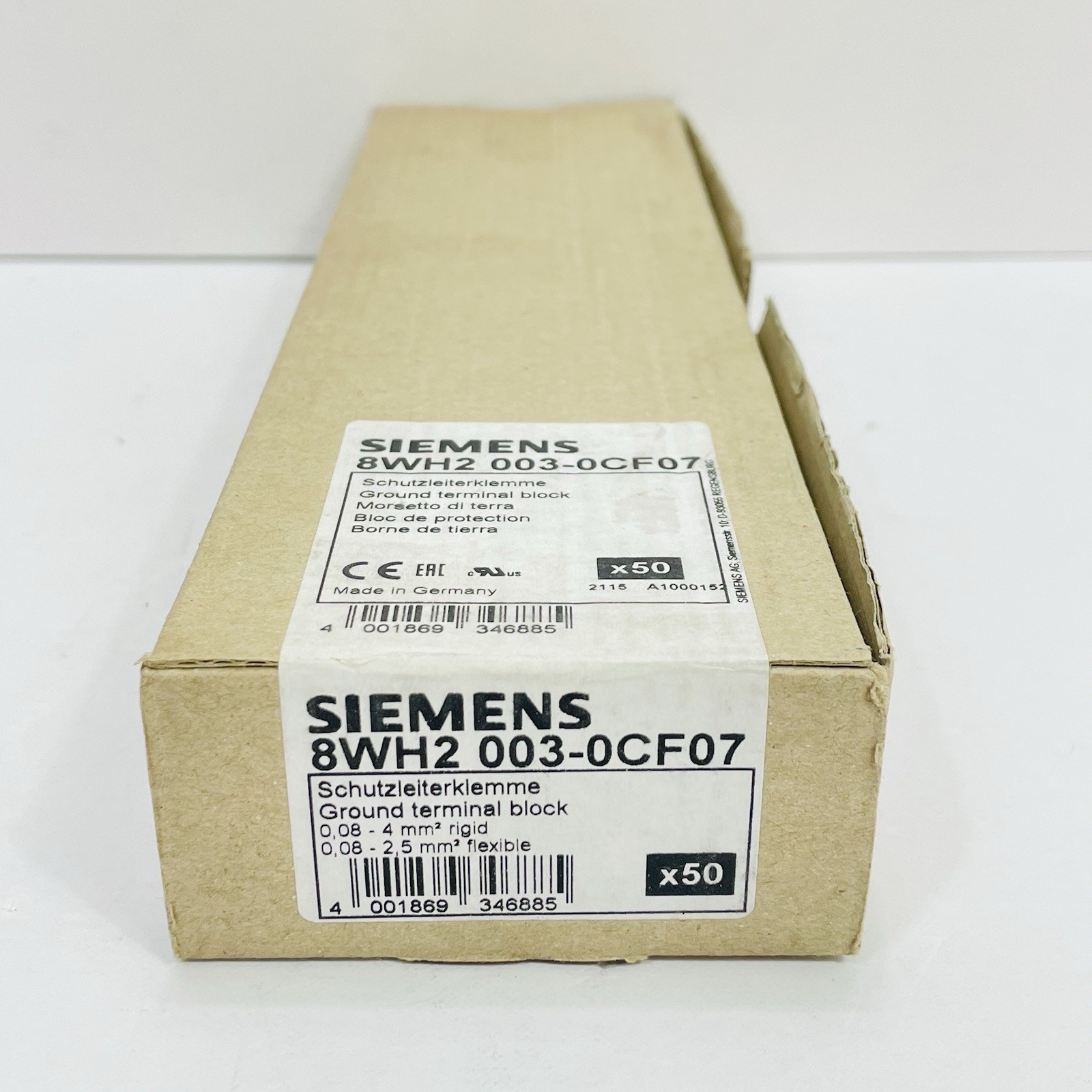 Qty 50 Siemens 8WH2 003-0CF07 Spring Loaded Terminal Blocks 2.5mm ~Sealed Box~