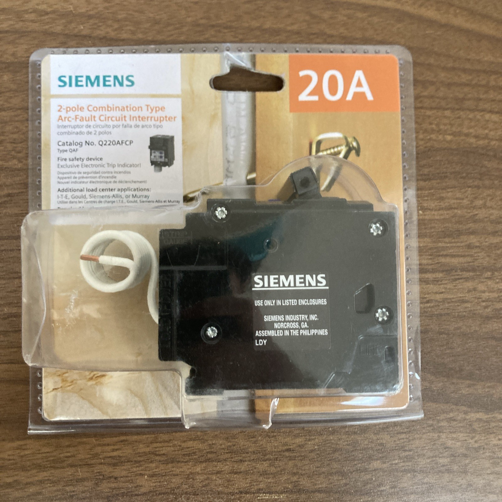 Siemens 20 Amp Double-Pole Combination ARC Fault Circuit Interrupter Q220AFCP ￼