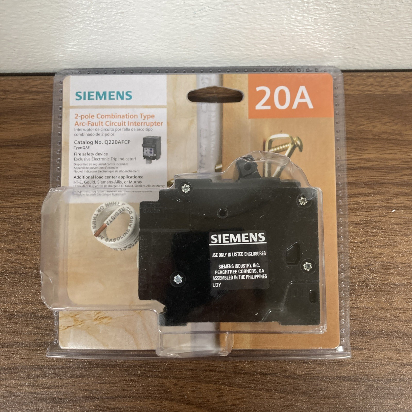 Siemens 20 Amp Double-Pole Combination ARC Fault Circuit Interrupter Q220AFCP ￼
