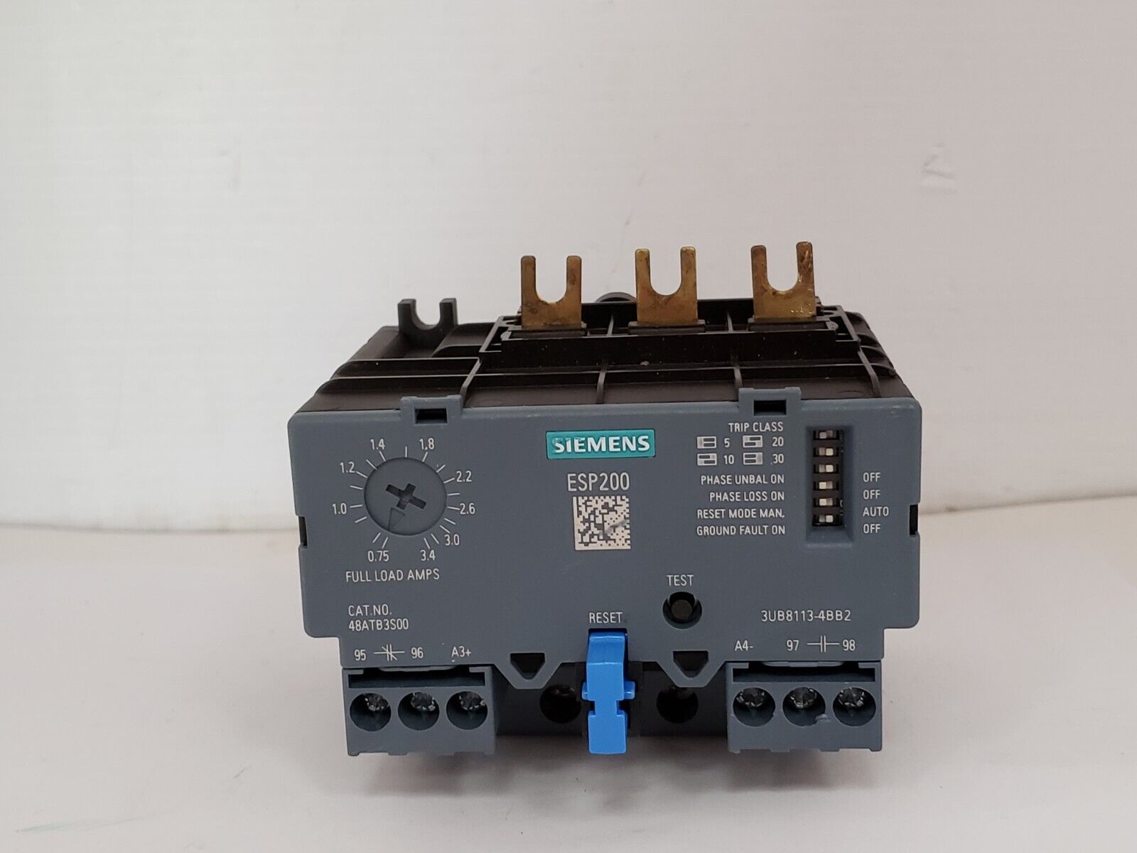 SIEMENS 3UB8113-4BB2 OVERLOAD RELAY SOLID STATE ESP200 0.75-3.4A (48ATB3S00)