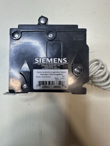 SIEMENS B33000S01 3-Pole Circuit Breaker 30A 240V 60Hz 