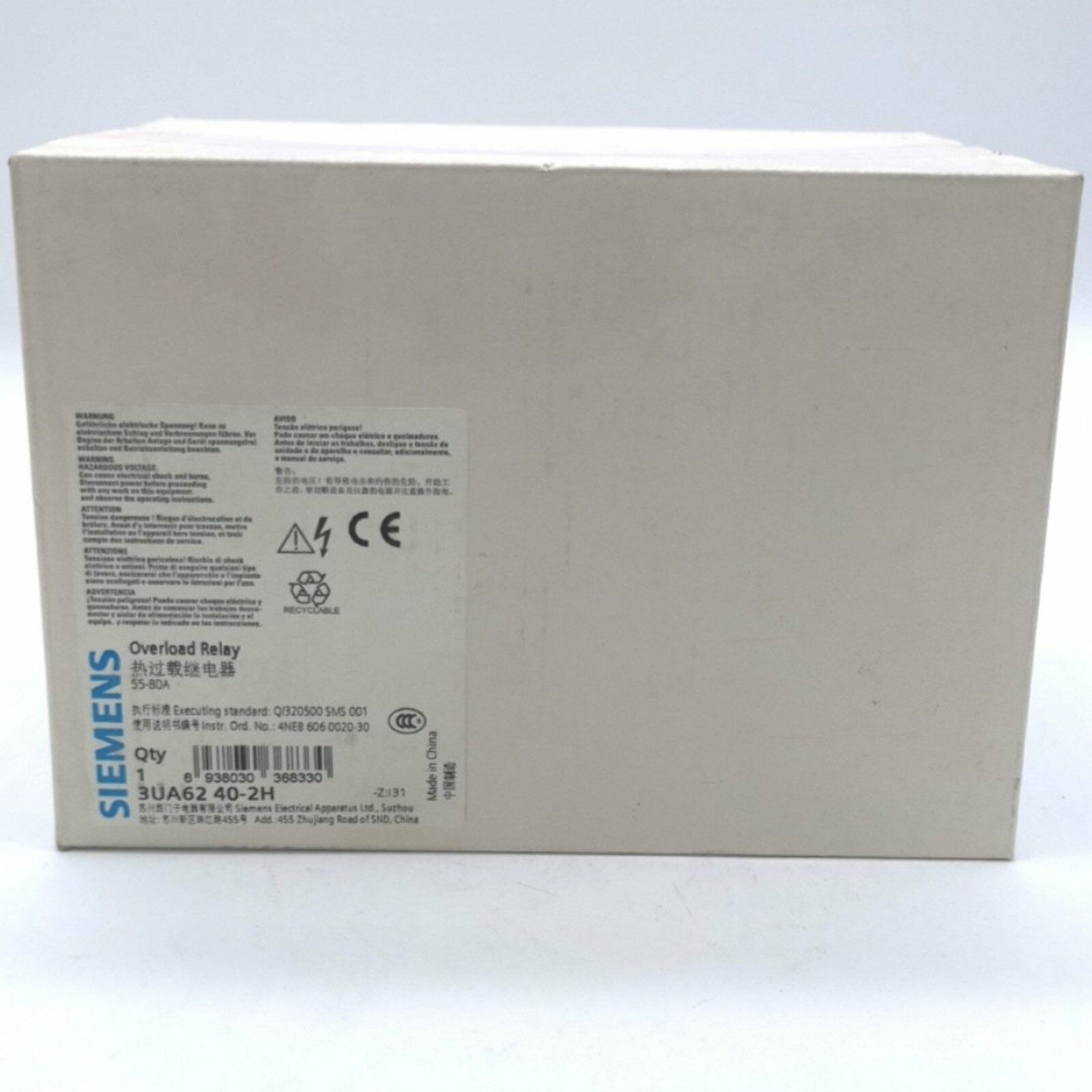 NEW SIEMENS Thermal Overload Relay 3UA6240-2H 55-80A free shipping