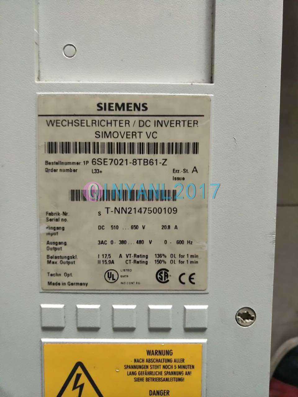 1PCS USED Siemens 6SE7021-8TB61-Z