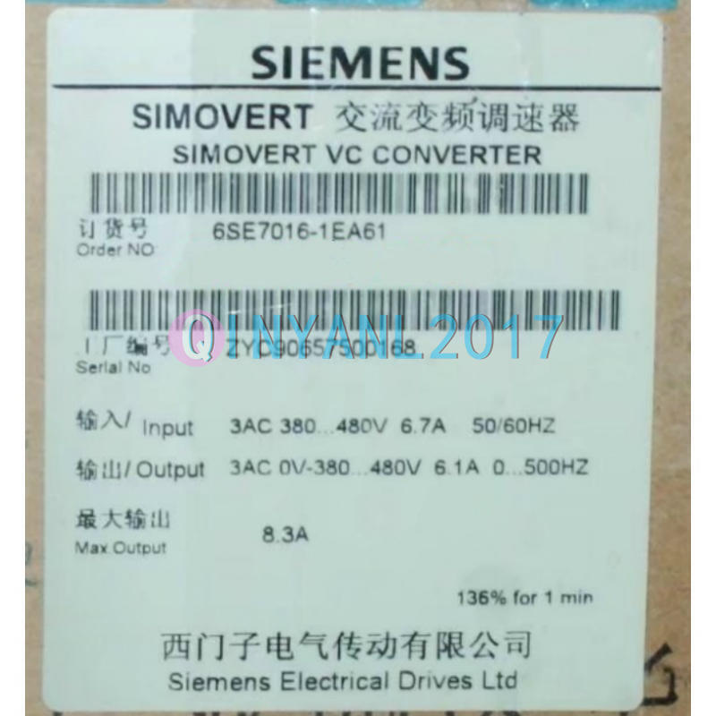 1PCS Siemens 6SE7016-1EA61 6SE7 016-1EA61 converter