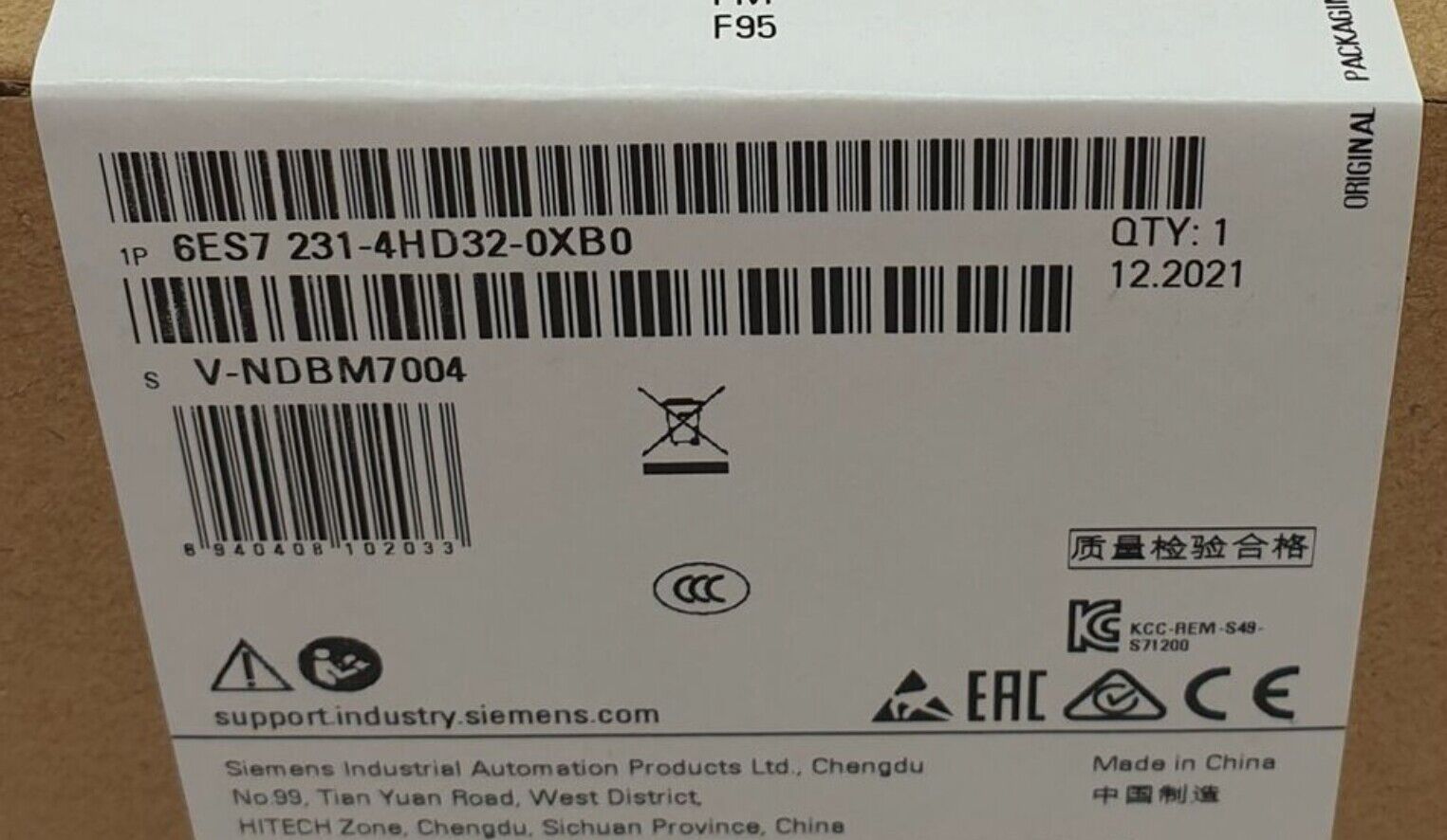 Original New Siemens 6ES7 231-4HD32-0XB0 Free Shipping