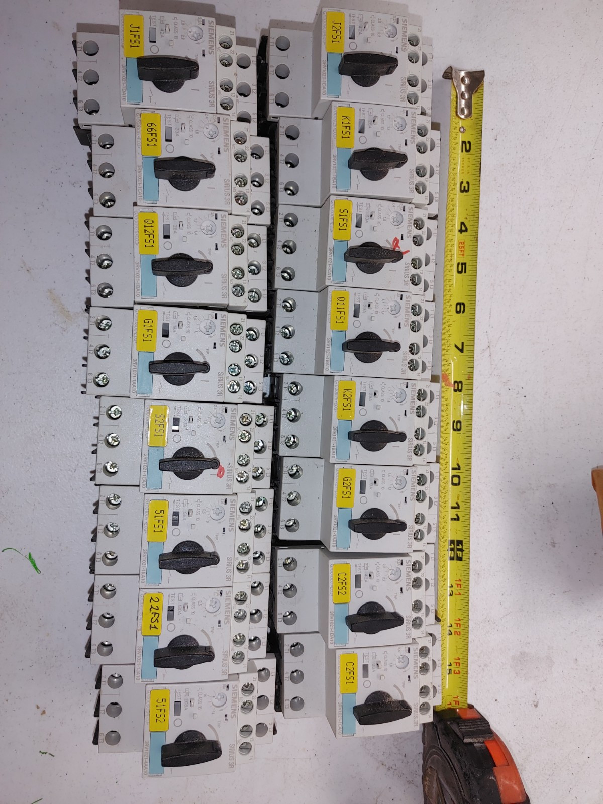 Lot Of 16 Siemens 3RV1021-1CA10 Circuit Breaker 1.8-2.5A Motor Starter 