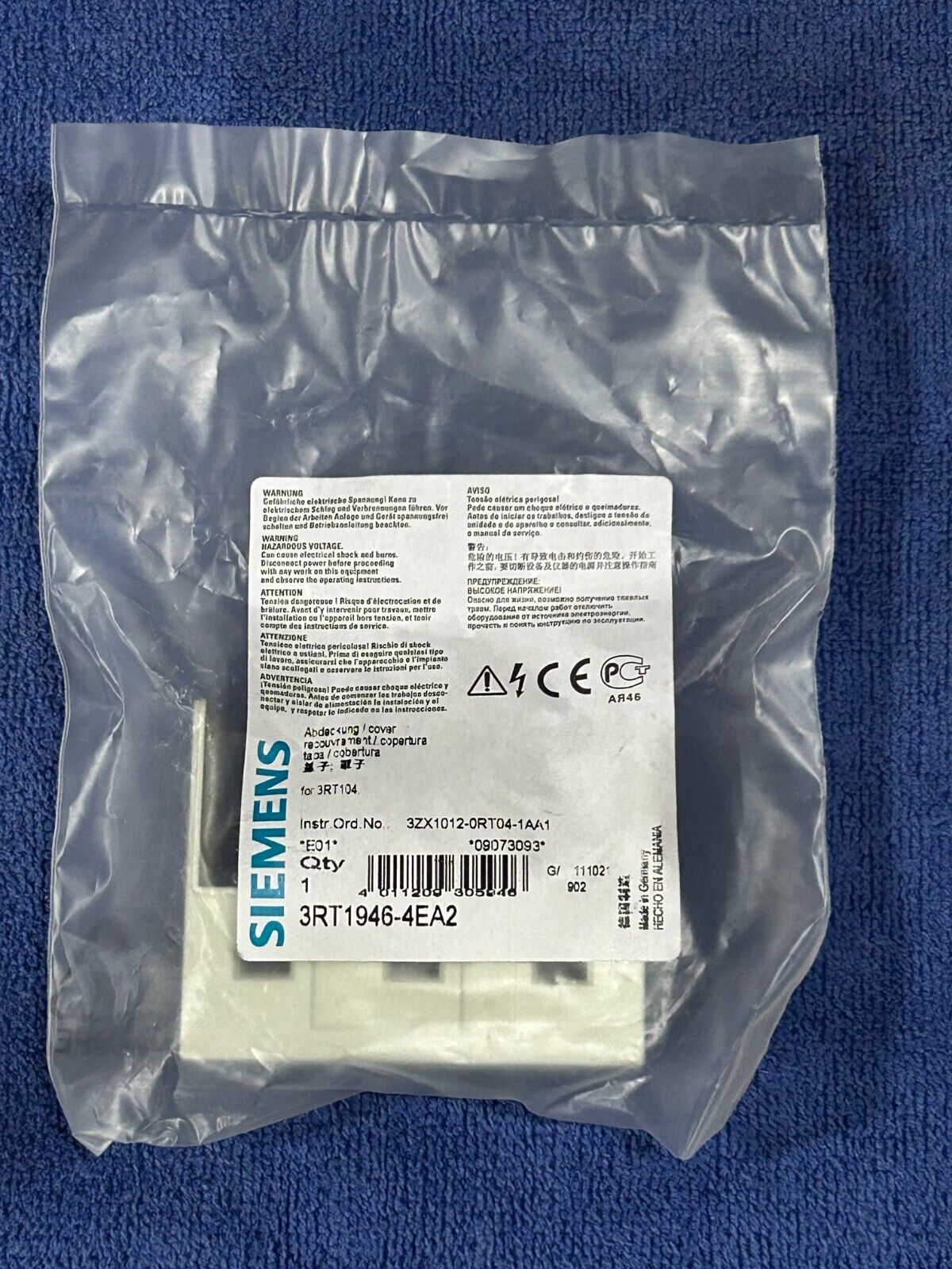 NEW / SEALED - SIEMENS 3RT1946-4EA2 TERMINAL COVER FOR BOX TERMINALS (LOT OF 10)