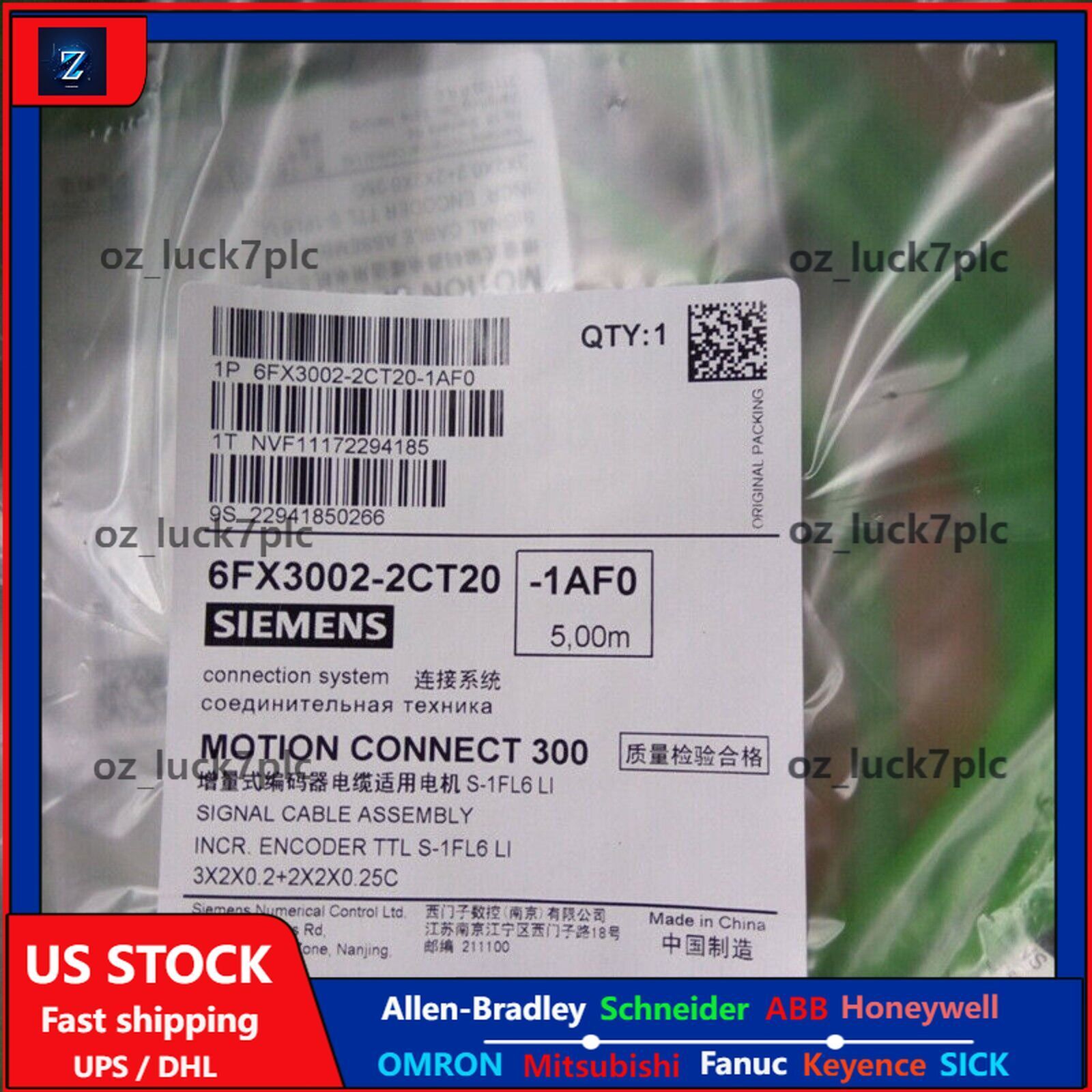 New Siemens 6FX3002-2CT20-1AF0 6FX30022CT201AF0 Signal cable pre-assembled