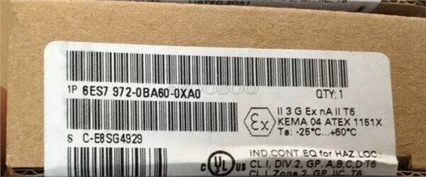 1Pcs New Siemens Connector 6ES7 972-0BA60-0XA0 (6ES79720BA600XA0) yc