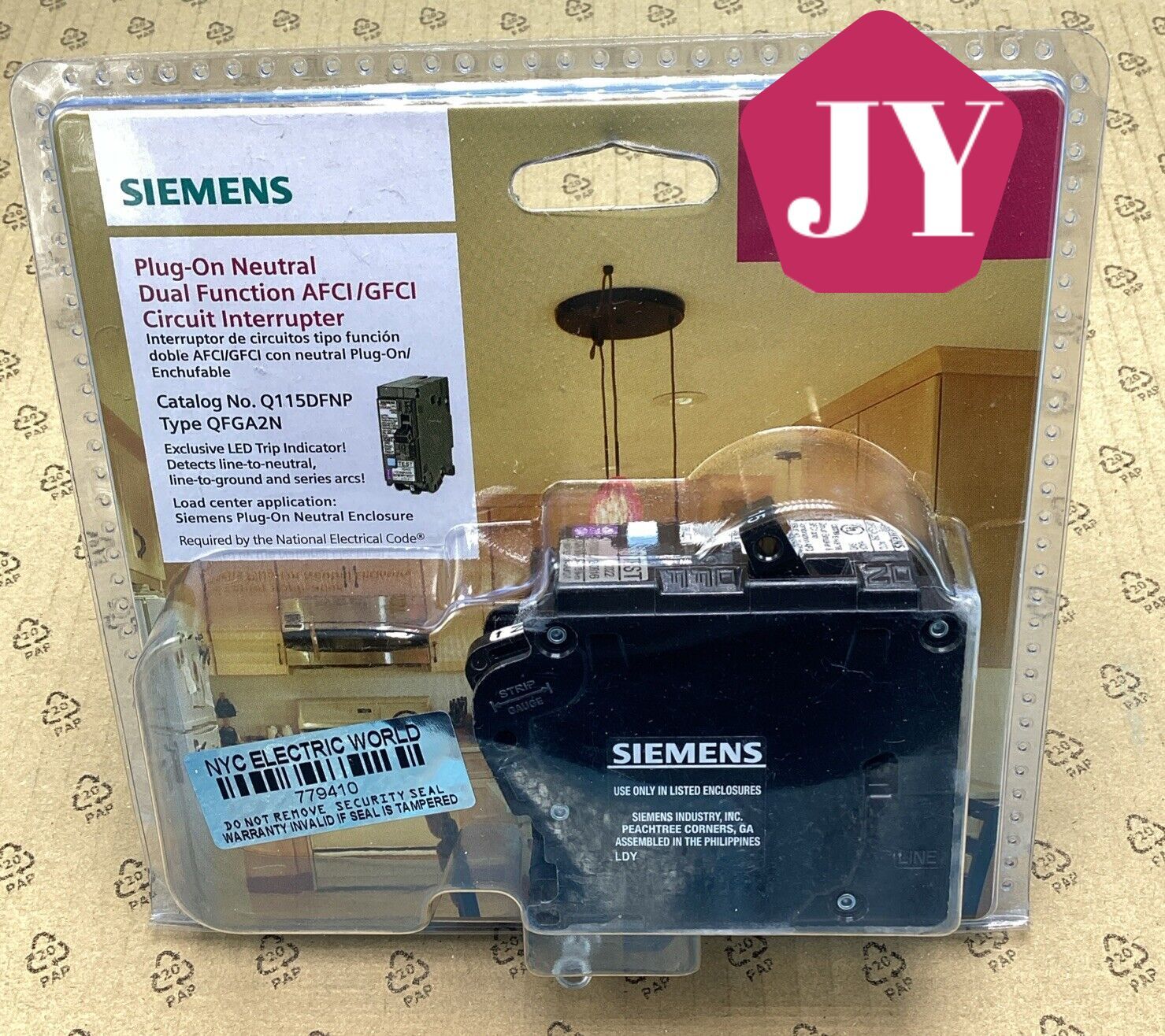New Circuit Breaker Siemens Q115DFNP Q115DFN 15A Dual AFCI/GFCI Plug On Neutral