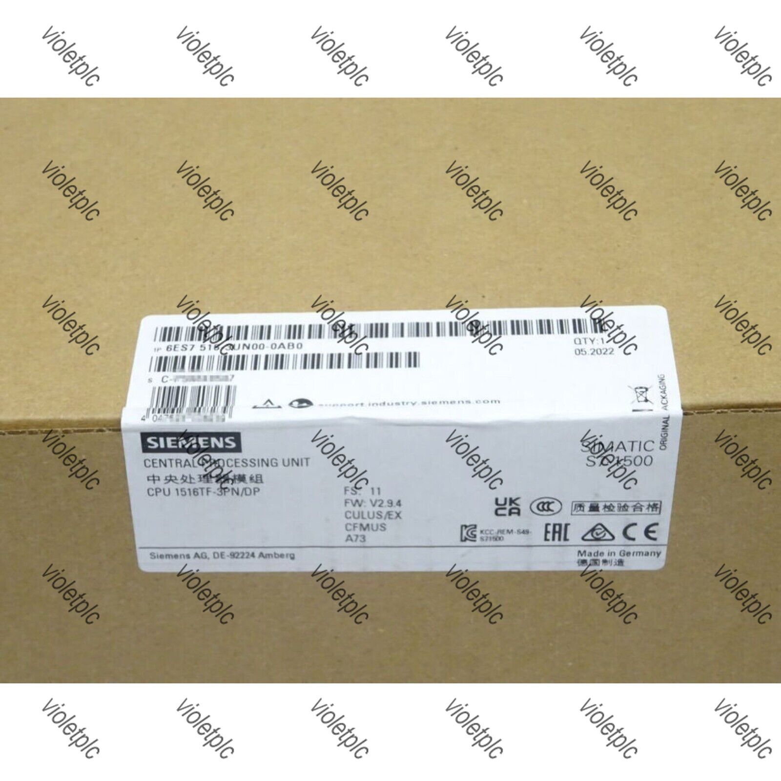 New Siemens 6ES7516-3UN00-0AB0 6ES75163UN000AB0 S7-1500T, CPU 1516TF-3 PN/DP