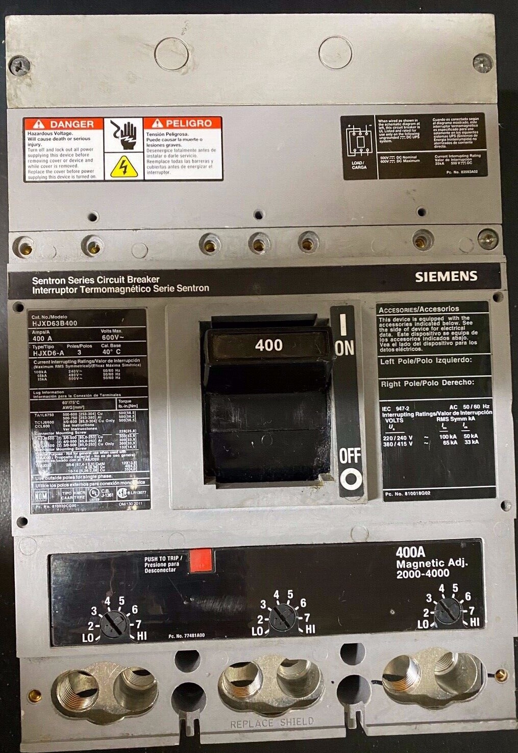 Refurbished - Siemens Molded Case Circuit Breaker-HJXD63B400