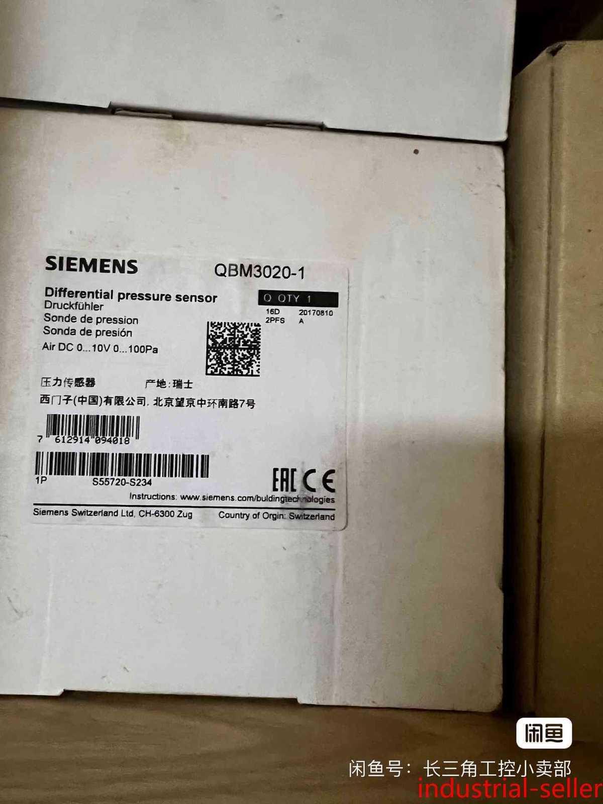1pcs Siemens pressure sensor QBM3020-1