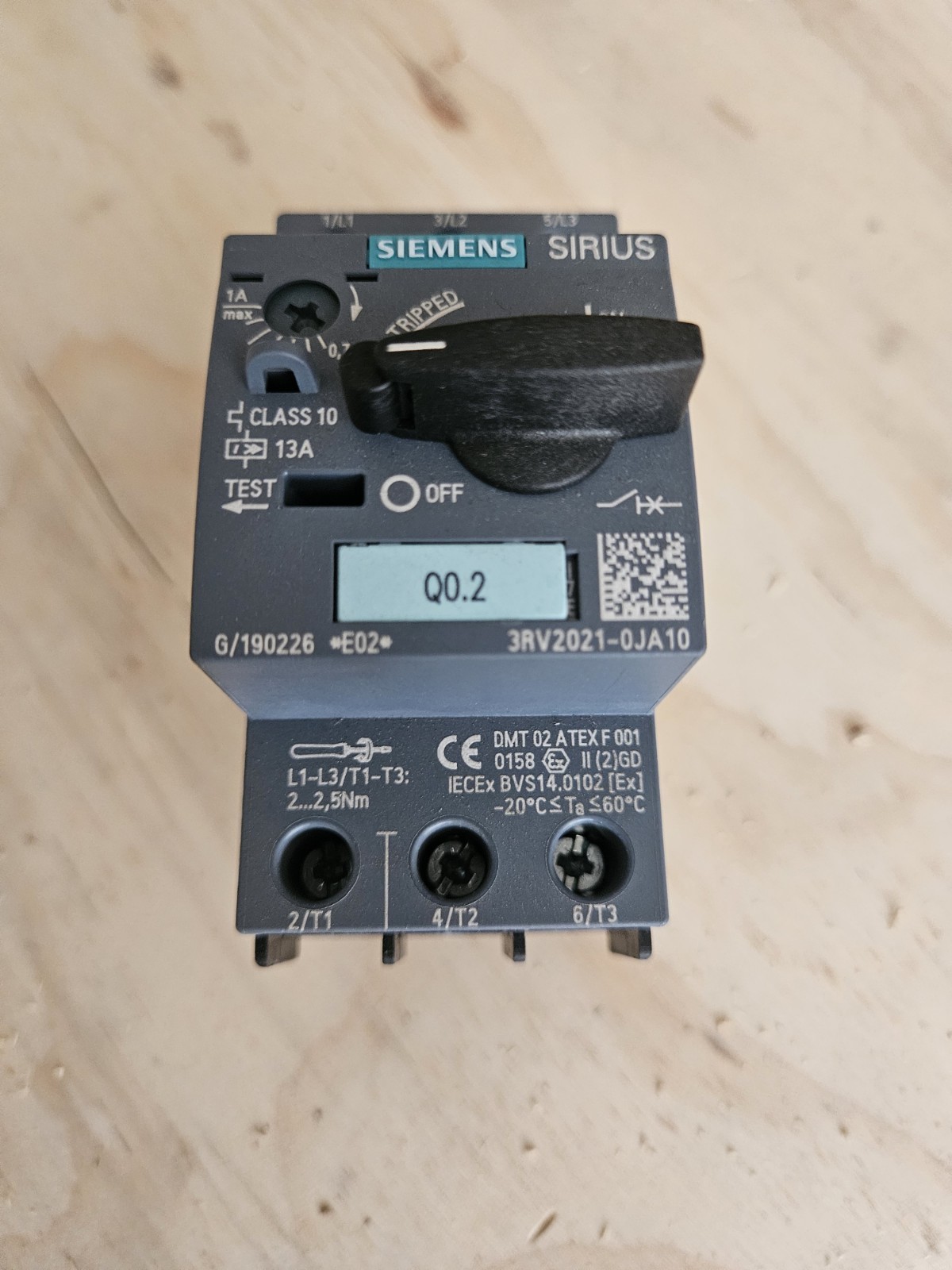 Motor Switch Siemens 3P 0.25kW 0.7-1A S0 3RV2021-0JA10 NEW Unused NOS