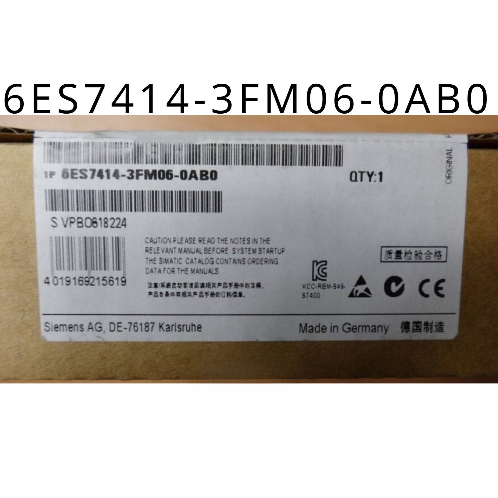 New Siemens 6ES7414-3FM06-0AB0 6ES7 414-3FM06-0AB0 SIMATIC S7-400 CPU414F-3