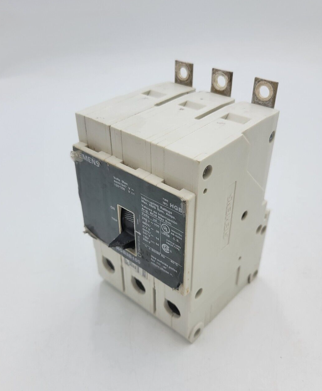Siemens HGB3B100 Bolt-On Circuit Breaker 100A 240V 3P 3PH HGB 100 Amp 3 Pole