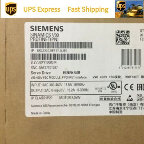 6SL3210- 5FE17-0UF0 Siemens 6SL3210-5FE17-0UF0 New UPS Expedited Shipping#HT