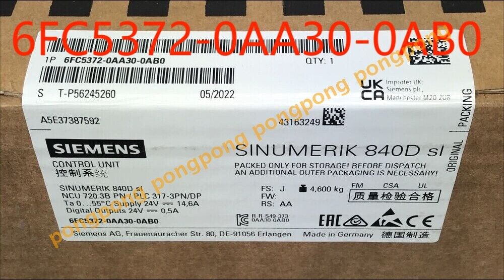 New Siemens 6FC5372-0AA30-0AB0 6FC5 372-0AA30-0AB0 SINUMERIK 840D Sl NCU 720.3B
