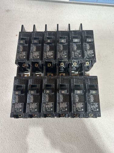 Lot Of (12x) Breaker Siemens BQ1B020 1 Pole 120v 20Amp  Bolt-On