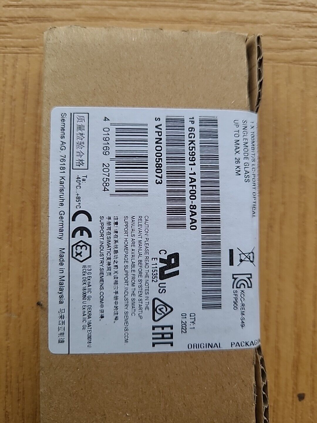 SIEMENS 6GK5991-1AF00-8AA0 SFP991-1LD SFP900 1 X 100MBIT/S SIMATIC NET SCALANCE