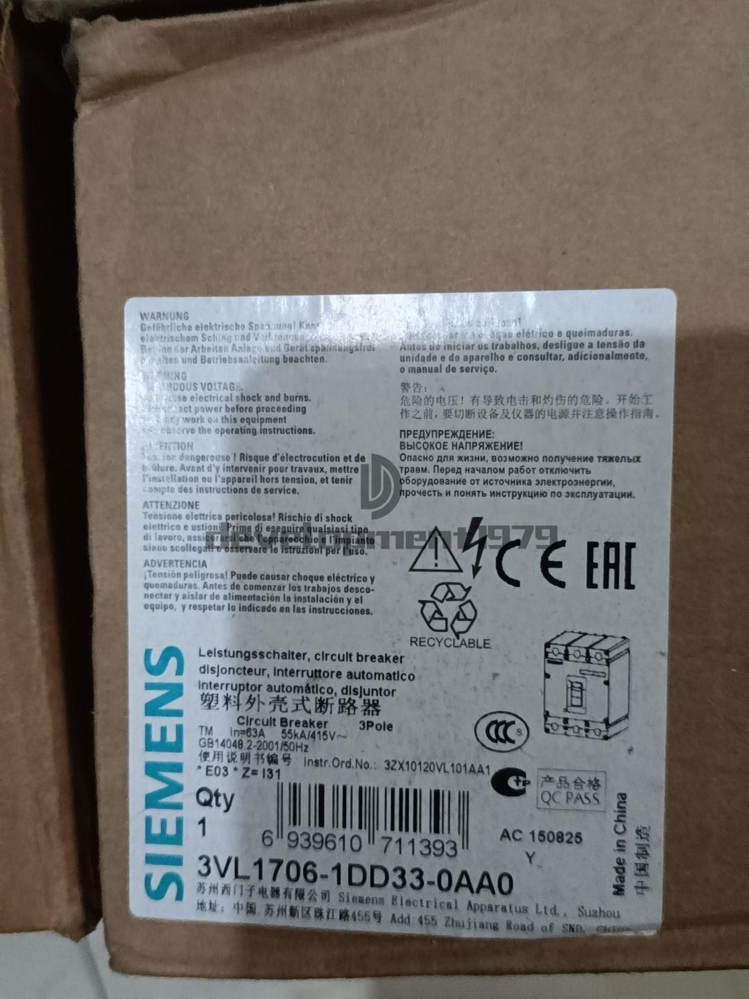 1PC NEW Siemens 3VL1706-1DD33-0AA0