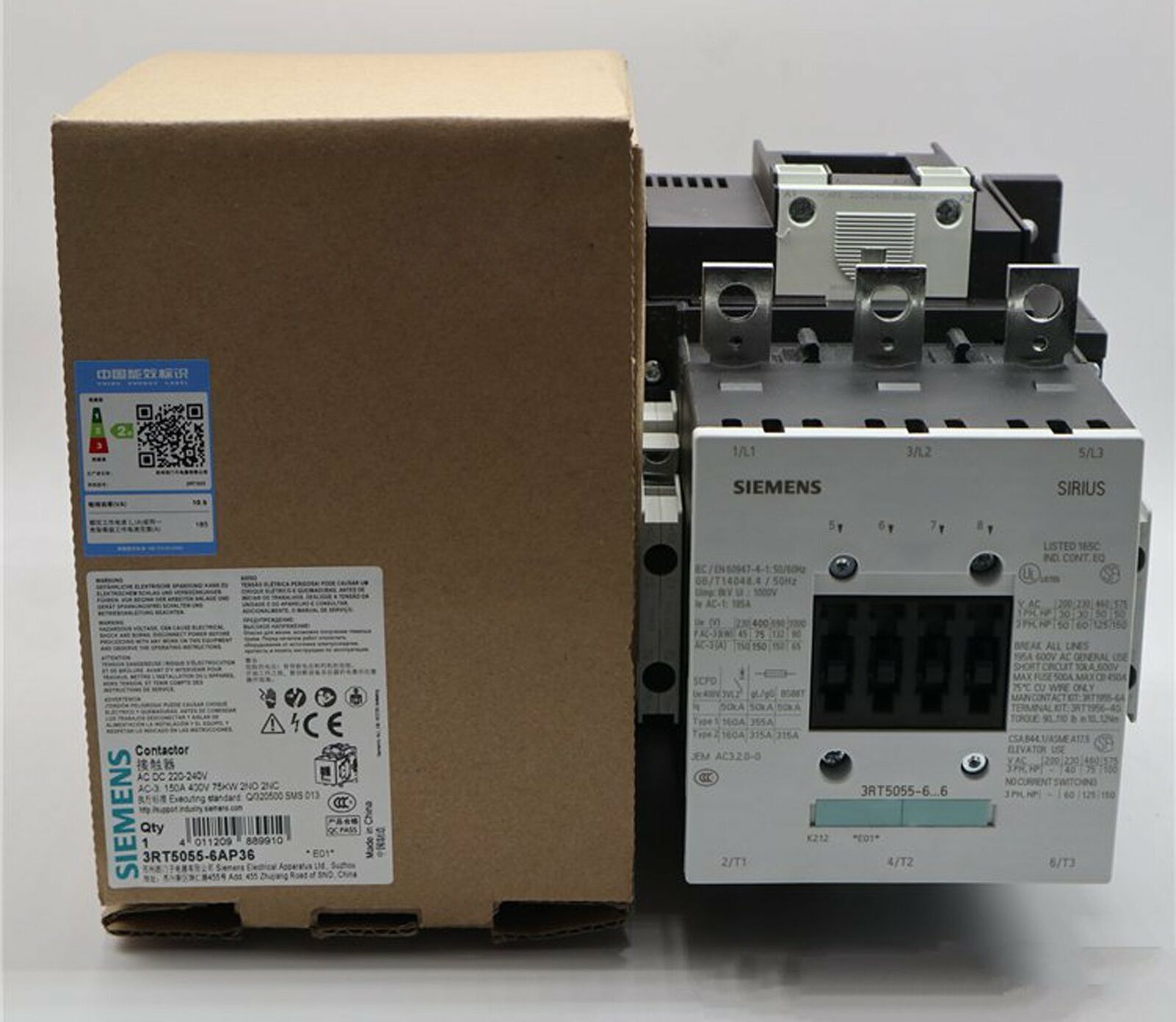 1PC NEW SIEMENS 3RT5055-6AP36 220V Contactor IN BOX