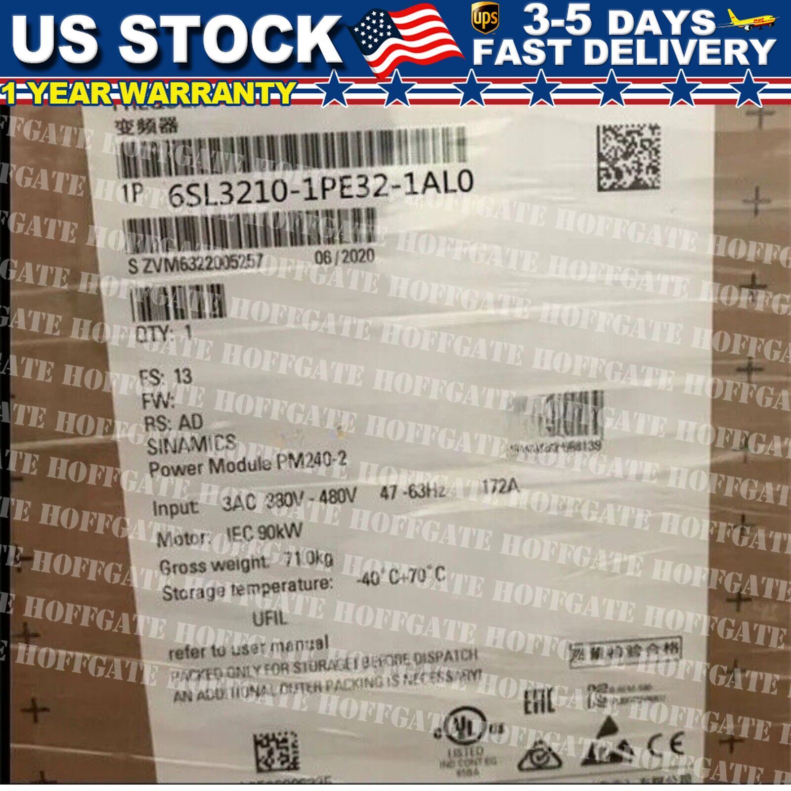 New Siemens 6SL3210-1PE32-1AL0 6SL32101PE321AL0 G120 POWER MODULE PM240-2