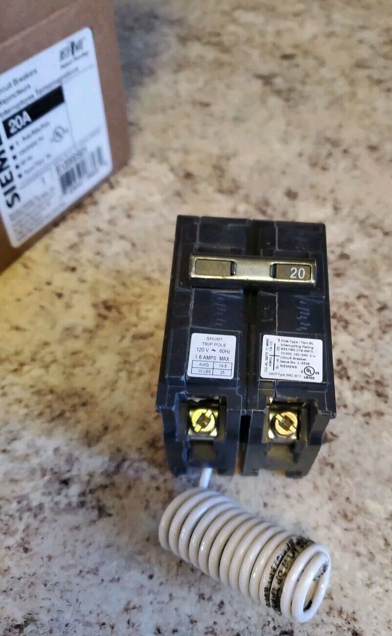 SIEMENS, B12000S01, 1P, 20A, 120VAC SHUNT TRIP, BOLT ON, NEW.  * Free Shipping *