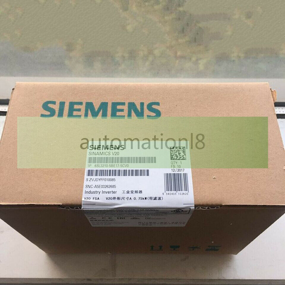 6SL3 210-5BE17-5CV0 NEW SIEMENS 6SL3210-5BE17-5CV0  V20 Rated power 0.75 kW