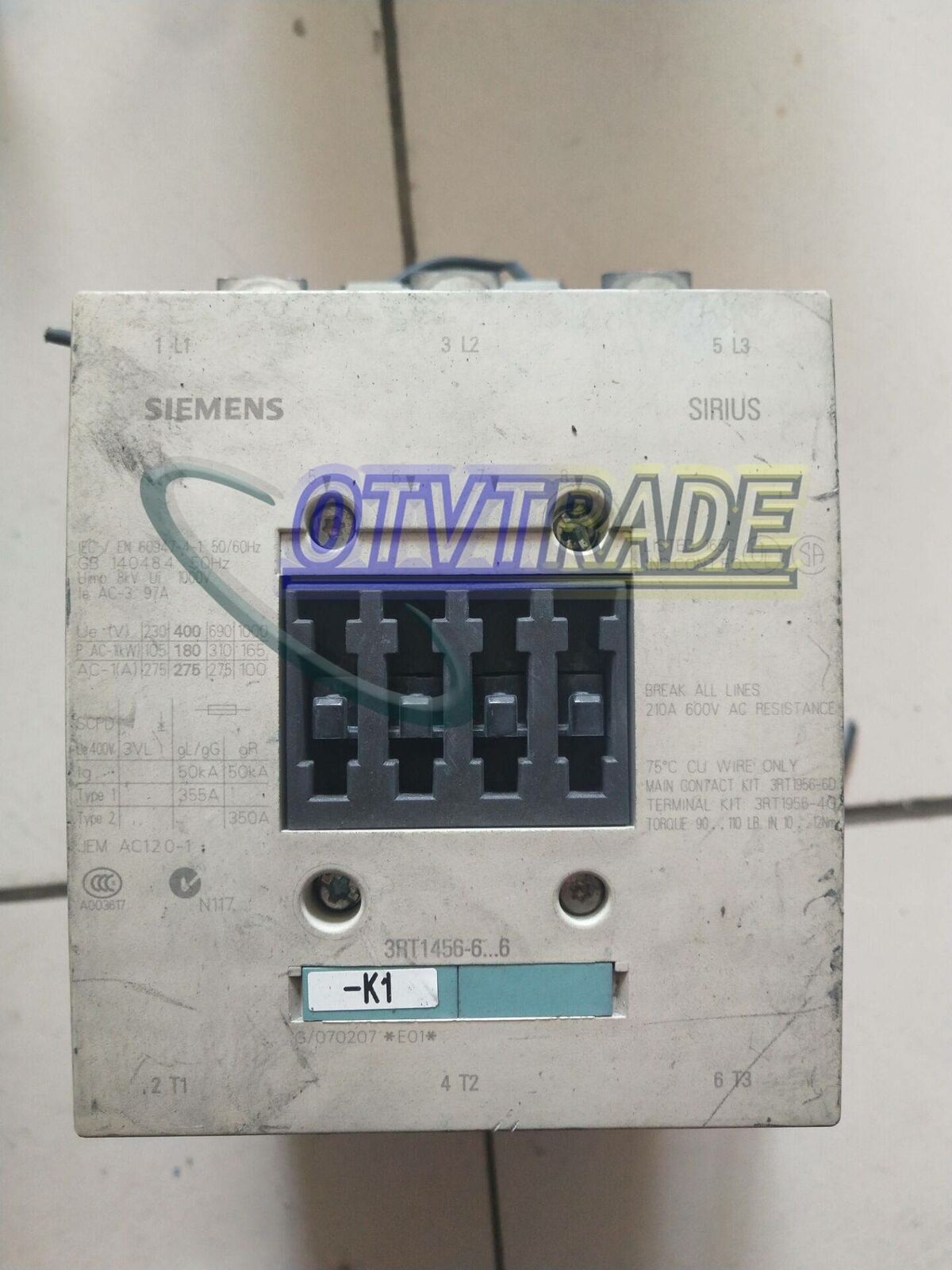 1PC Siemens 3RT1456-6AP36 Contactor USED