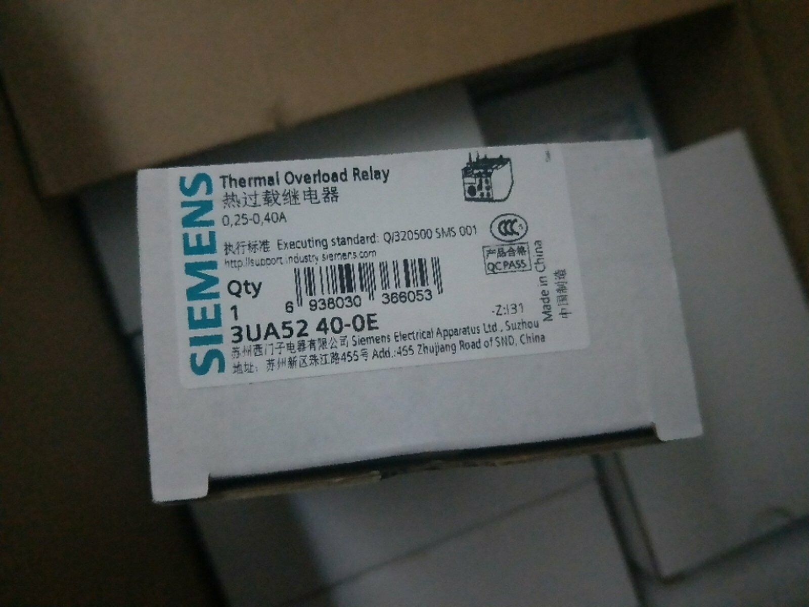 FOR SIEMENS NEW Overload Relay 3UA5240-0E 0.25A-0.4A free shipping