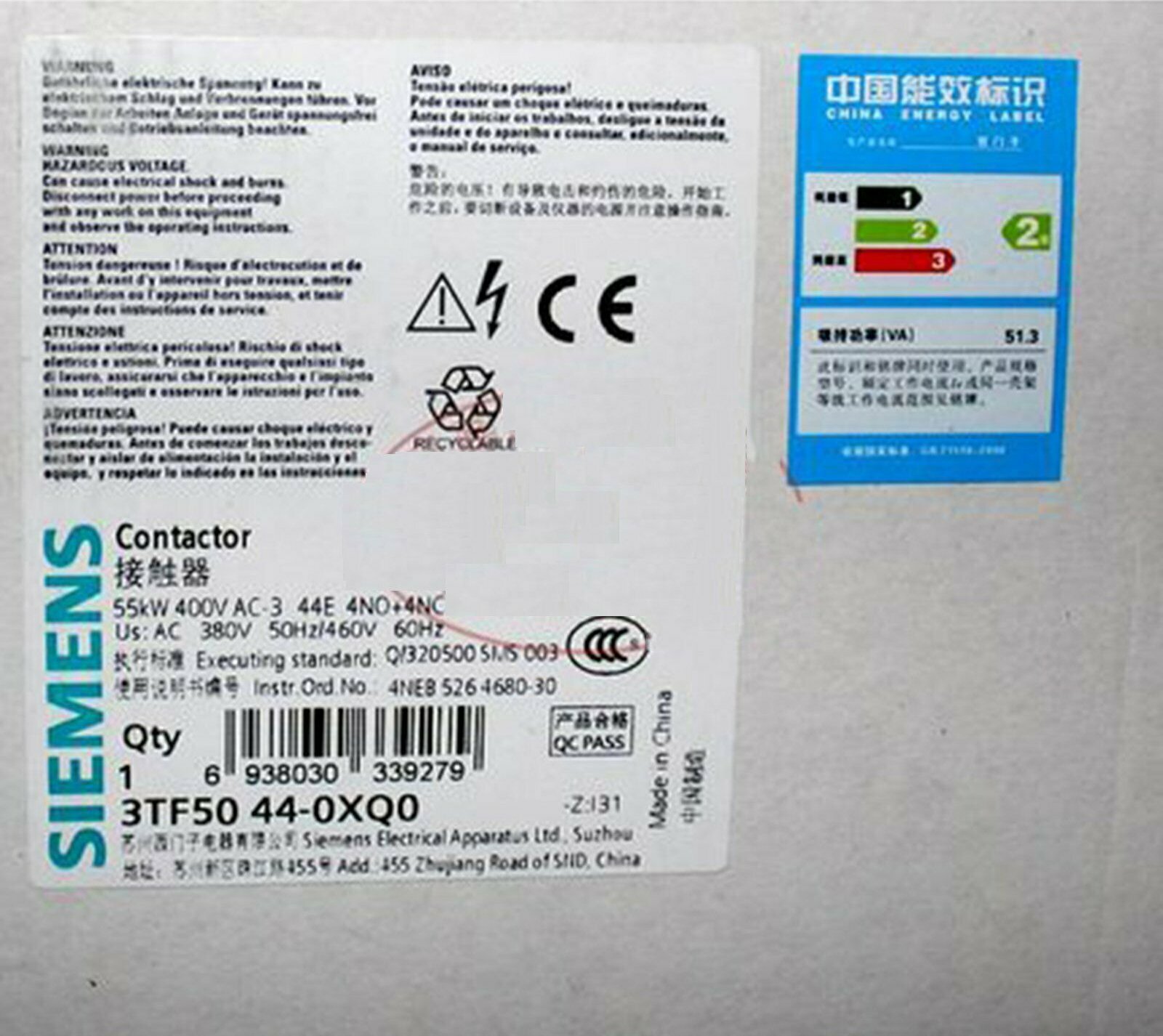 New In Box 3TF5044-0XQ0 Siemens Programmable Logic Conactor 1 year warranty#XR