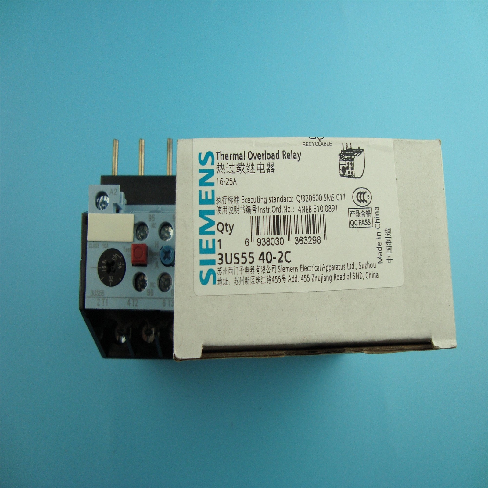 1pc New Siemens Thermal Overload Relay 3US5540-2C 16-25A Free Shipping#XR