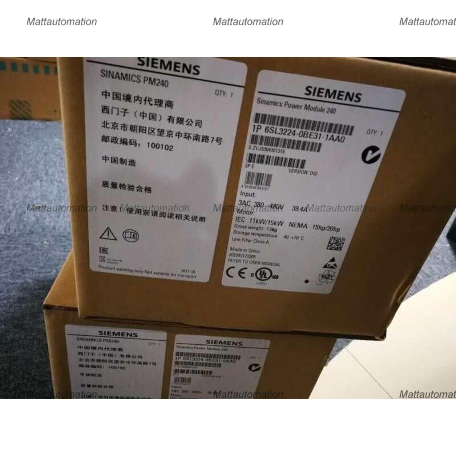 New Siemens 6SL3224-0BE31-1AA0 G120 PM240 Power Module 6SL3 224-0BE31-1AA0