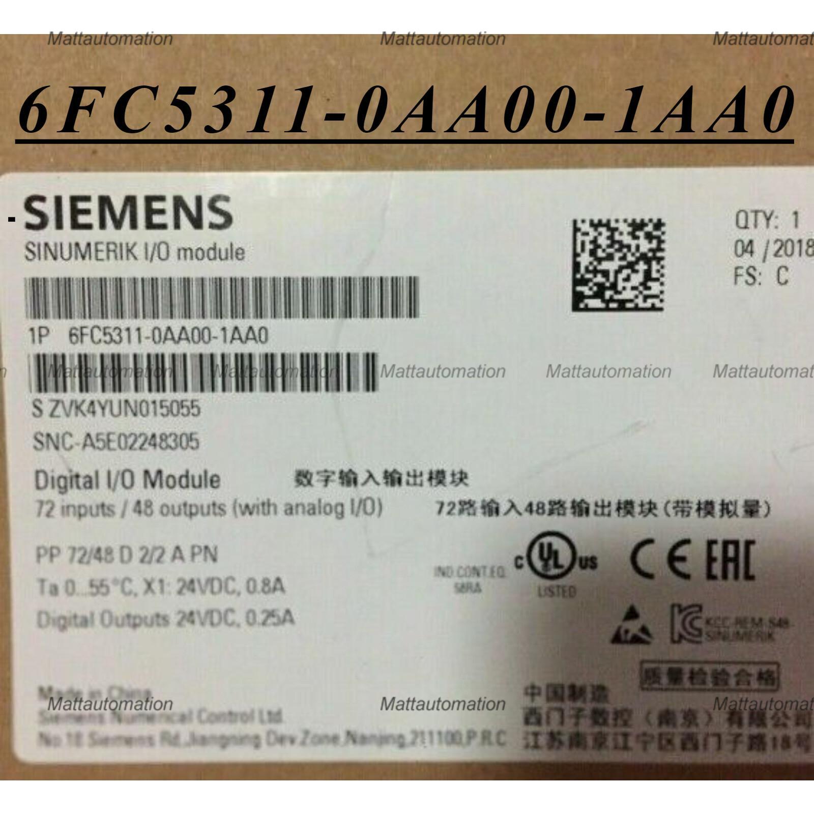 New Siemens 6FC5311-0AA00-1AA0 SINUMERIK I/O MODULE 6FC5 311-0AA00-1AA0