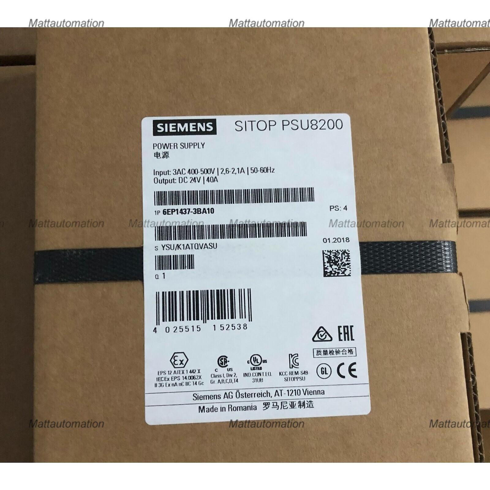 New Siemens 6EP1437-3BA10 6EP1 437-3BA10 SITOP PSU8200 Power Supply