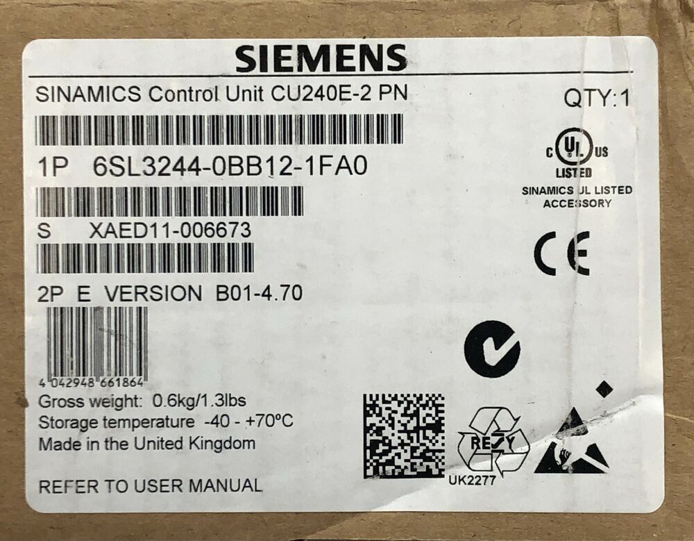 1PCS NEW FOR Siemens 6SL3244-0BB12-1FA0 Control Unit 6SL3 244-0BB12-1FA0