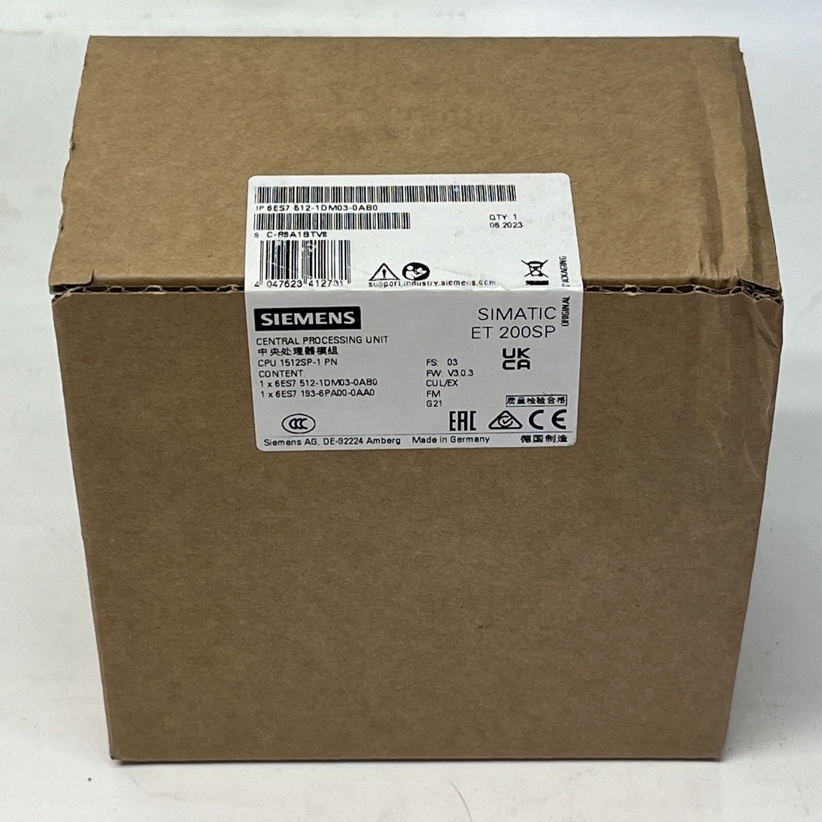 SIEMENS SIMATIC CPU 1512SP-1 PN 6ES7 512-1DM03-0AB0 | USA Seller
