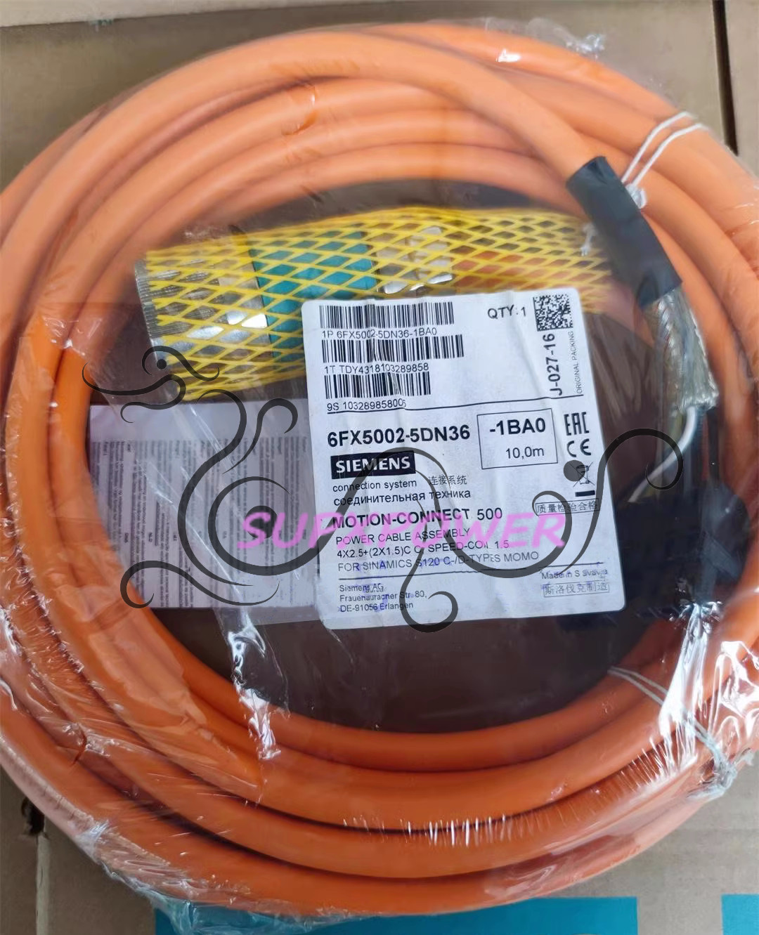 NEW SIEMENS Motor Power Cable 6FX5002-5DN36-1BA0 10M (1Pcs)