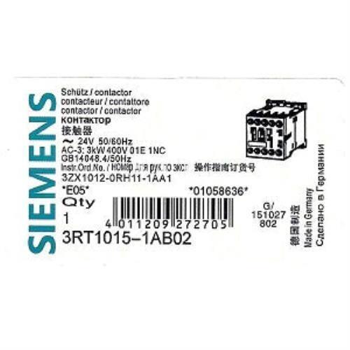 3RT1015-1AB02 1PCS Brand New Siemens  3RT1 015-1AB02 AC24V  Fast delivery