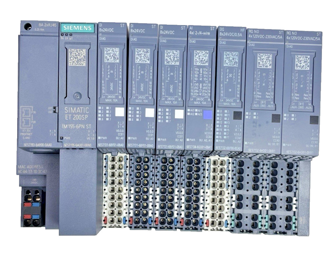 Siemens ET 200SP IM155-6PN ST Modular I/O System with Multiple Modules