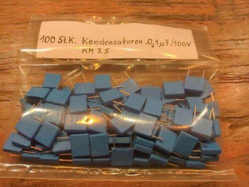 100x SIEMENS   KONDENSATOREN 0,1 μF  100V RM 7,5  f. RÖHRENVERSTÄRKER NOS